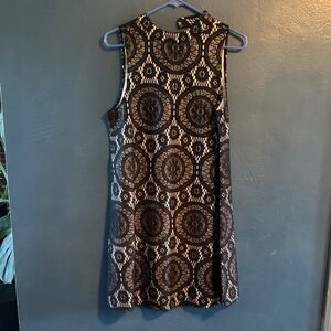 love, Fire Black and Gold Geometric Midi Dress